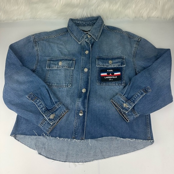 Karl Lagerfeld Jackets & Blazers - Karl Lagerfeld Paris Women Denim Jacket Size M  100%AUTHENTIC New